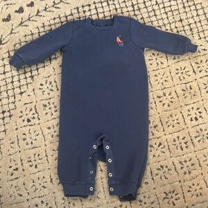 Ralph Lauren Blue Footies One Piece with Embroidered Detail 6 mo